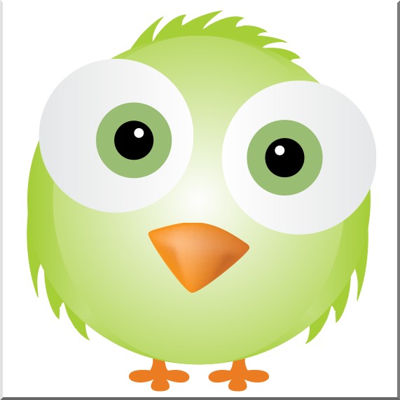 free vector Silly Green Bird Vector (Cute Face)